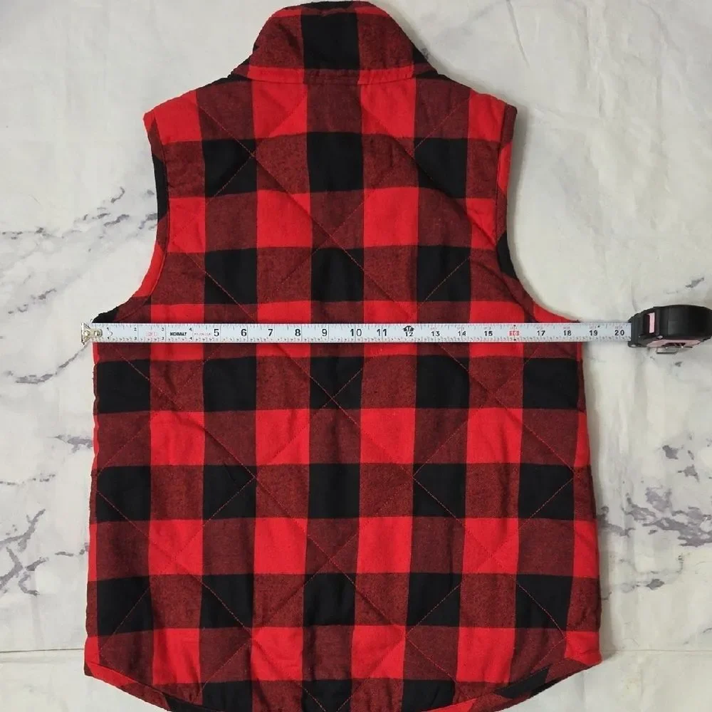 Mud Pie Red and Black Checkered Vest